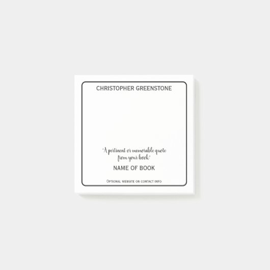 Autor buchen post-it klebezettel (Vorderseite)