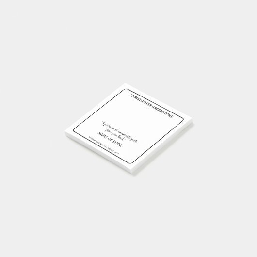 Autor buchen post-it klebezettel (angewinkelt)