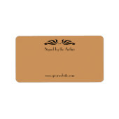 Autor Buchzeichen unterzeichnet von Autor Antique Adressaufkleber (Vorne)