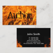 Autor Creative Flaming Fire Typografie Visitenkarte (Vorne/Hinten)