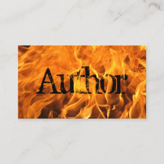 Autor Creative Flaming Fire Typografie Visitenkarte (Vorderseite)
