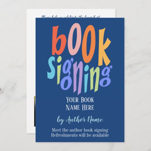 Autor der Buchsignierung Modernes Party Einladung (Vorne/Hinten)