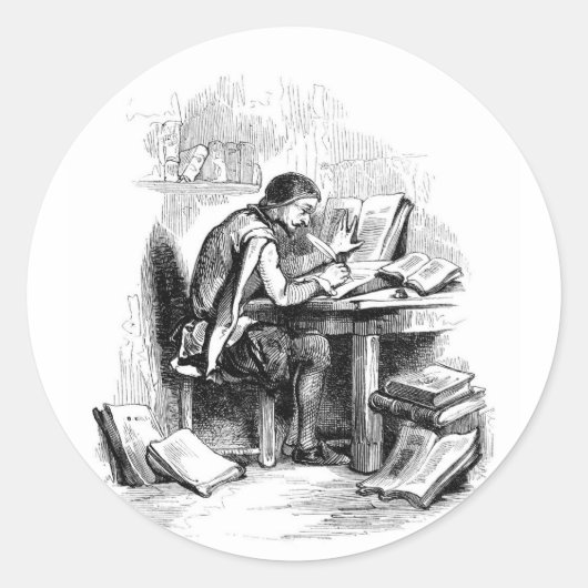 Autor des antiken Buches Runder Aufkleber (Vorderseite)