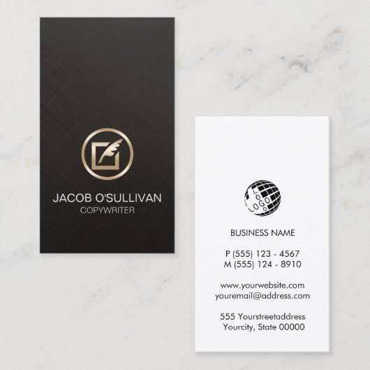 Autor des Autors des Copywriters Visitenkarte (Vorne/Hinten)