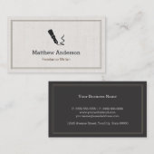 Autor des beruflichen Autors - Beige Linen Visitenkarte (Vorne/Hinten)