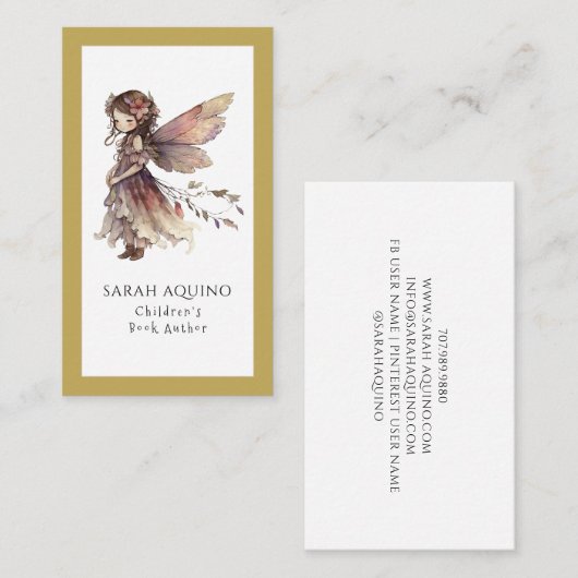Autor des Kinderbuchs Fairy Visitenkarte (Vorne/Hinten)
