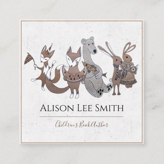 Autor des Kinderbuchs Quadratische Visitenkarte (Vorderseite)