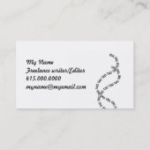 Autor des Vintagen Schreibmaschinenschrifters Visitenkarte (Rückseite)