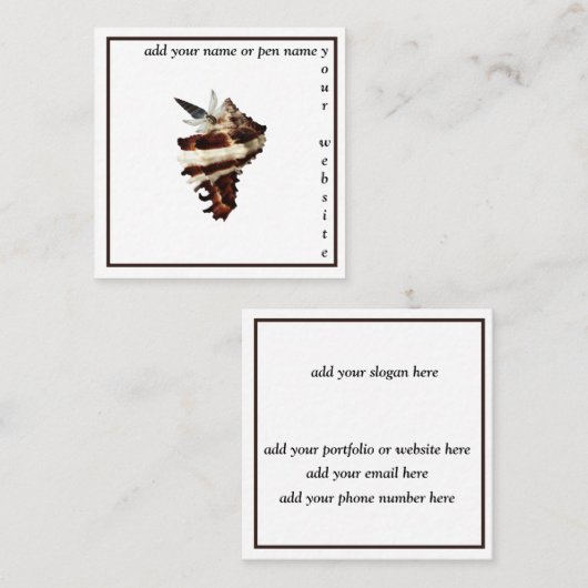 Autor eines Minimalistischen ästhetischen Buches, Quadratische Visitenkarte (Vorne/Hinten)