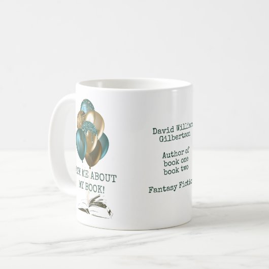 Autor fragte mich über mein Buch Kaffeetasse (Vorderseite Links)