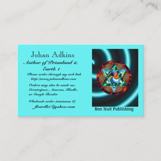 Autor Johan Adkins von Prismland u. von Erde 1 Visitenkarte (Vorderseite)