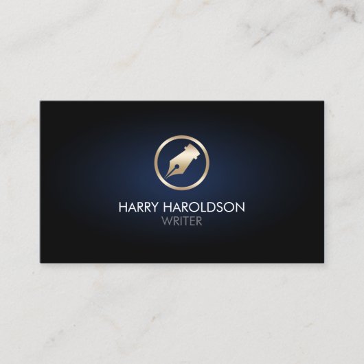 Autor Pen Nib Icon Business Card Visitenkarte (Vorderseite)