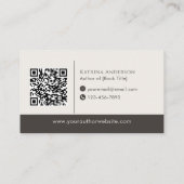 Autor QR-Code Minimal Elegant Beige Branding Visitenkarte (Rückseite)