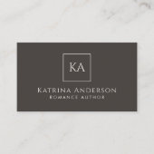 Autor QR-Code Minimal Elegant Beige Branding Visitenkarte (Vorderseite)