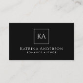 Autor QR-Code Minimal Elegant Schwarz Branding Visitenkarte (Vorderseite)