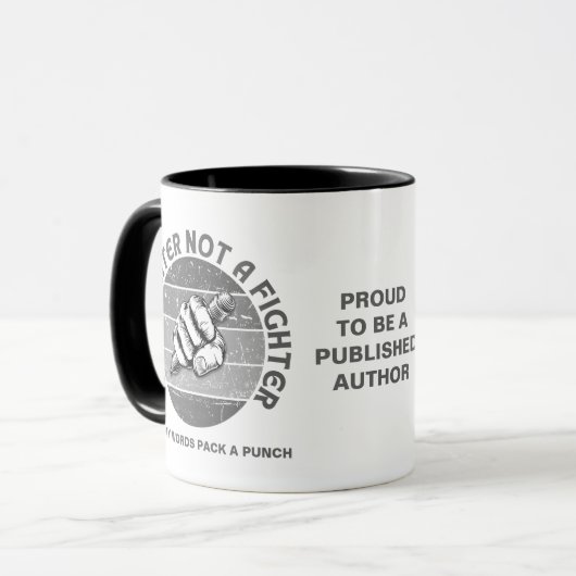 Autor SCHREIBER KEIN KÄMPFbuch Tasse (Vorderseite Links)