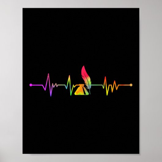 Autor schreibt Heartbeat Rainbow Poster (Vorne)