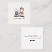 Autor Schriftsteller Cosy Candlelight and Book Quadratische Visitenkarte (Vorne/Hinten)