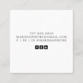 Autor Schriftsteller Cosy Candlelight and Book Quadratische Visitenkarte (Rückseite)