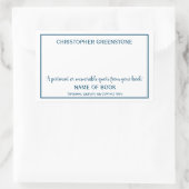 Autor Signature Bue Buchzeichen Rechteckiger Aufkleber (Tasche)