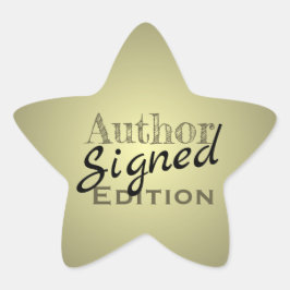 Autor Signed Edition Star Gold und Black Stern-Aufkleber