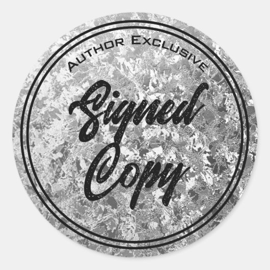 Autor signierter Copy Silver Runder Aufkleber (Vorderseite)