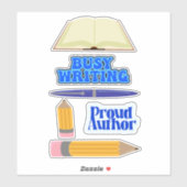 Autor Spaß beim Schreiben von Slogans Epic Style Aufkleber (Blatt)