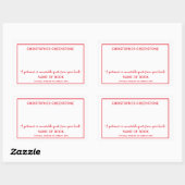 Autor Unterschrift Rotes Buchzeichen Rechteckiger Aufkleber (Blatt)