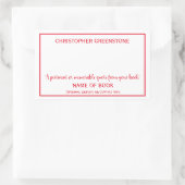 Autor Unterschrift Rotes Buchzeichen Rechteckiger Aufkleber (Tasche)