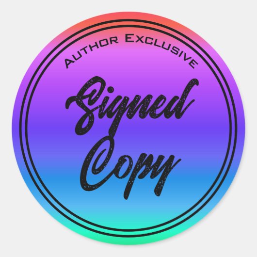 Autor Unterzeichnete Kopie Regenbogen Runder Aufkleber (Vorderseite)