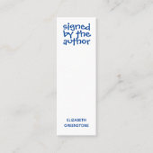 Autor Unterzeichnetes Blue Mini-Lesezeichen Mini Visitenkarte (Vorderseite)