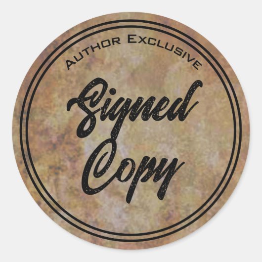 Autor Unterzeichnetes Kopierpapier Runder Aufkleber (Vorderseite)