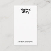 Autor Unterzeichnetes Lesezeichen Begleitkarte (Vorderseite)