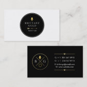 Autor, Verfasser-Visitenkarte - schickes Gold und Visitenkarte (Vorne/Hinten)