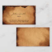 Autor Vintage Papiertextur Visitenkarte (Vorne/Hinten)