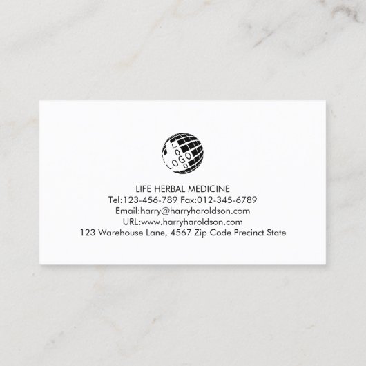 Autor Visitenkarte (Rückseite)