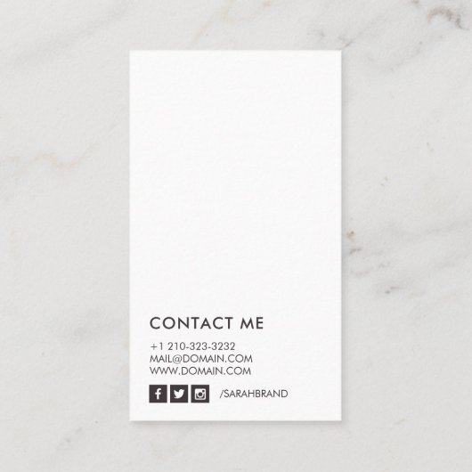 Autor Visitenkarte (Rückseite)