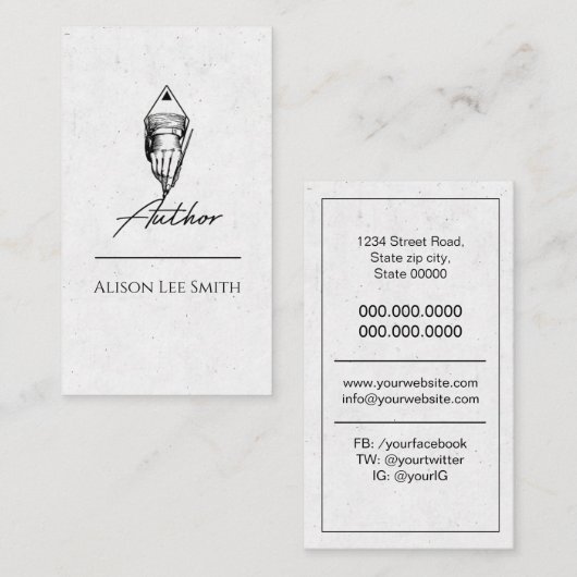 Autor Visitenkarte (Vorne/Hinten)