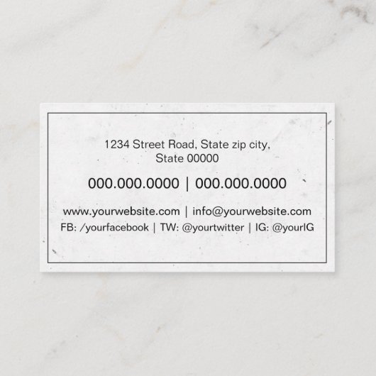 Autor Visitenkarte (Rückseite)