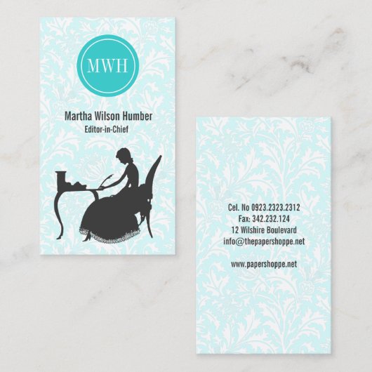 Autor-Visitenkarte Visitenkarte (Vorne/Hinten)