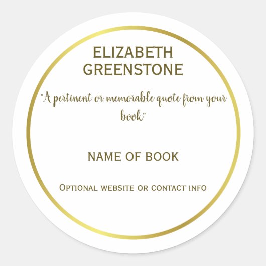 Autor-Werbebuchangebot Runder Aufkleber (Vorderseite)