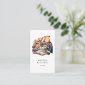 Autor Writer Watercolor Business Card Visitenkarte (Stehend Vorderseite)