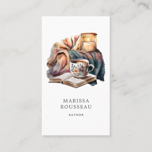 Autor Writer Watercolor Business Card Visitenkarte (Vorderseite)