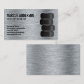 Autoreifen | Hintergrund für metallisch gebürstete Visitenkarte (Vorne/Hinten)