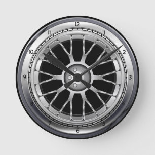 Autoreifen-Stahlrad-Wanduhr Runde Wanduhr