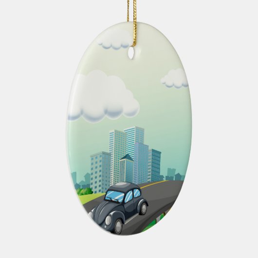 Autoreise Keramik Ornament (Rechts)