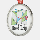 Autoreise Silbernes Ornament (Links)