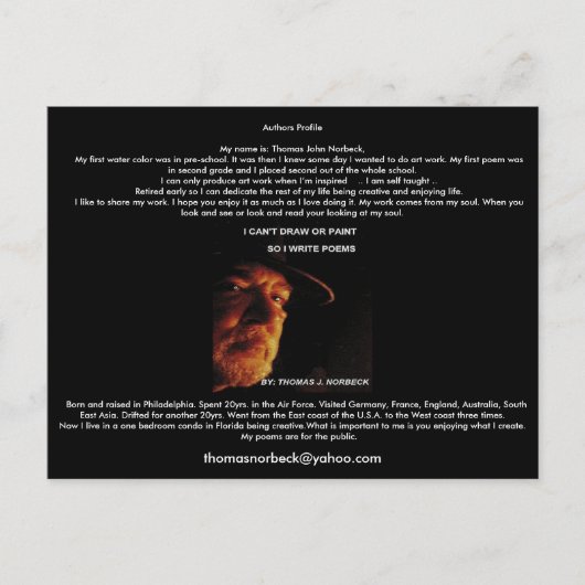 Autoren Profil Postkarte (Vorderseite)