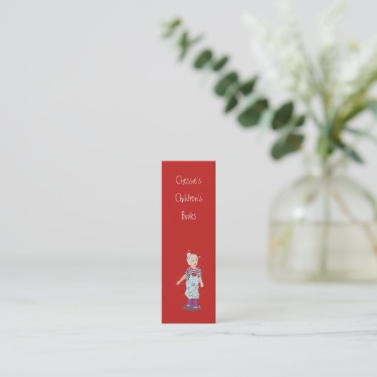 Autorenbild Beruflich rot Mini Visitenkarte (Stehend Vorderseite)