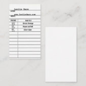 Autorenkarte Visitenkarte (Vorne/Hinten)